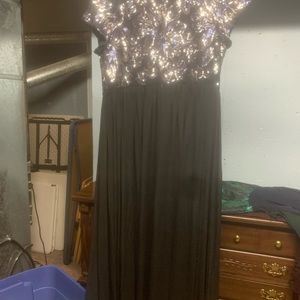 Long black and sliver dress, worn once.